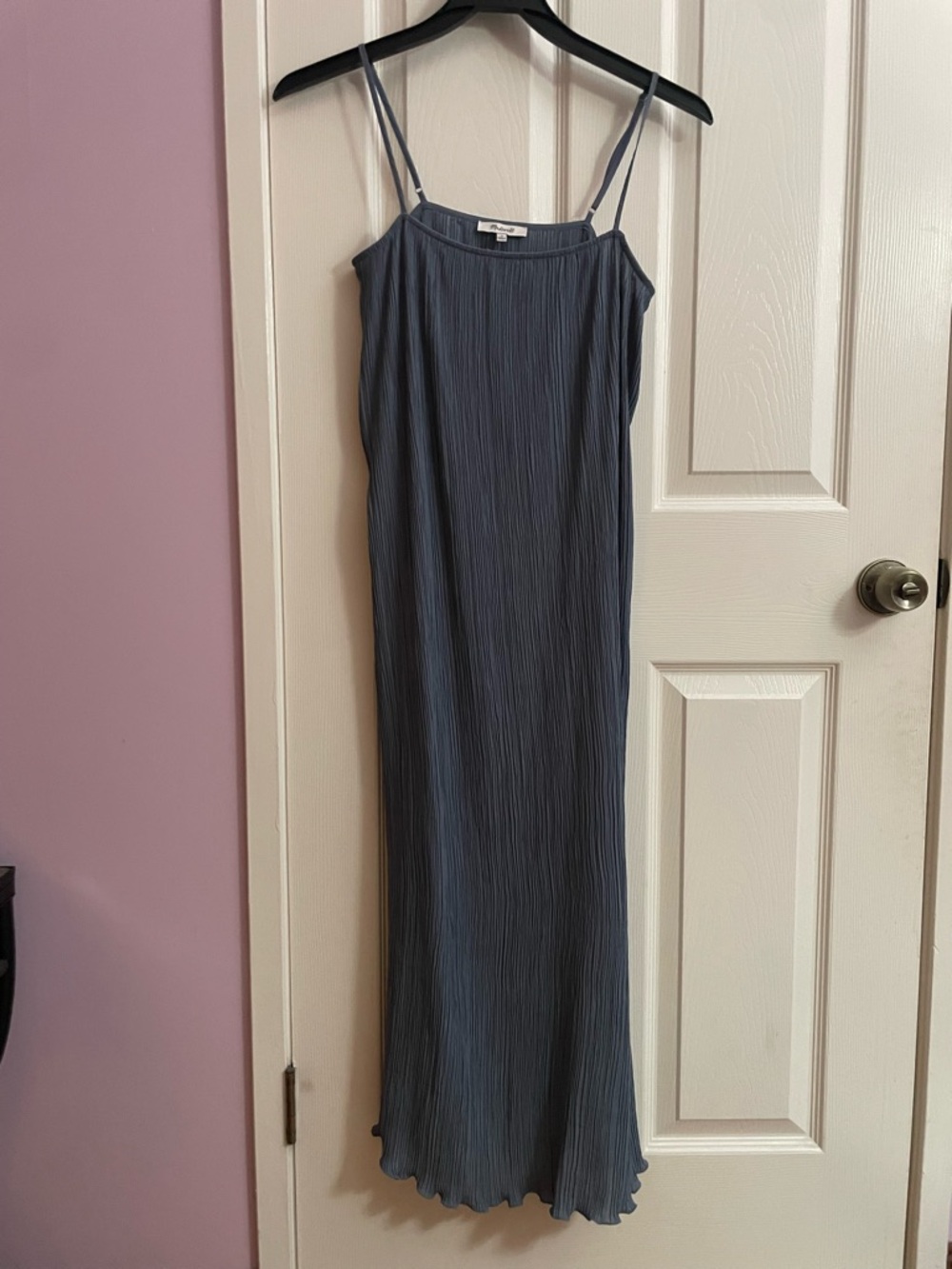 Classic Slate Blue Spaghetti Strap Maxi Dress